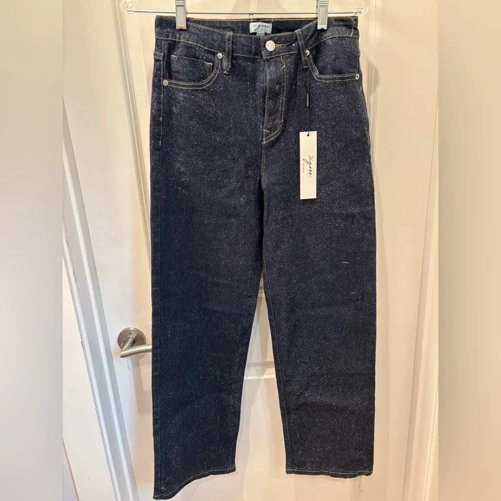 NWT Vigoss Sparkling glitter dark wash Blue Jeans - 15/32
